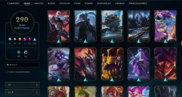 Conta league 290 skins todos campeões - conta no plat