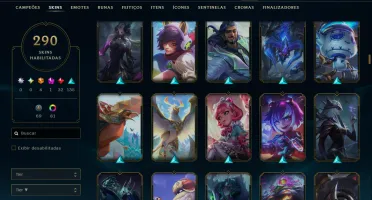 Conta league 290 skins todos campeões - conta no plat