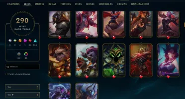 Conta league 290 skins todos campeões - conta no plat