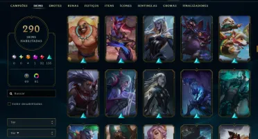 Conta league 290 skins todos campeões - conta no plat