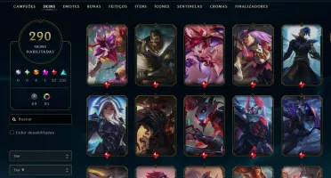 Conta league 290 skins todos campeões - conta no plat