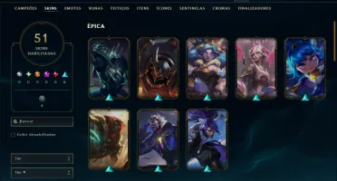 Mestre com 110 Champs e 51 Skins ( 625 PDL )