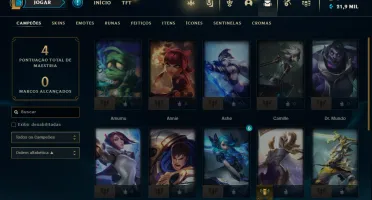 CONTA UNRANKED C/ SKINS DA CAMILLE, KAYLE, TRYNDA E RENEKTON