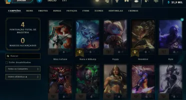 CONTA UNRANKED C/ SKINS DA CAMILLE, KAYLE, TRYNDA E RENEKTON