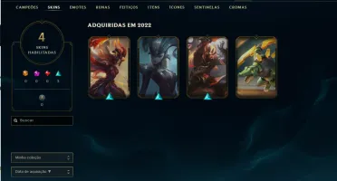 CONTA UNRANKED C/ SKINS DA CAMILLE, KAYLE, TRYNDA E RENEKTON