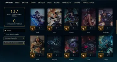 Unranked com 45 Champs e 13 Skins
