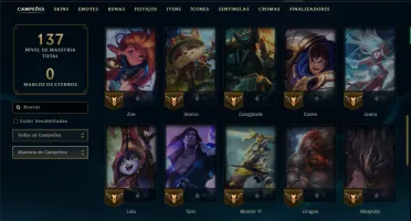 Unranked com 45 Champs e 13 Skins