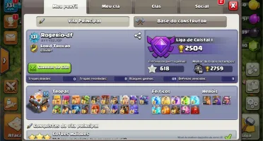 CV 11 com quase todas as tropas Full + 5400 de gema