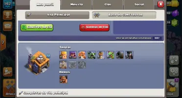 CONTA CV 11 CLASH OF CLANS FALTAM 62 MUROS