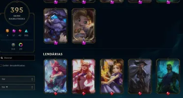 Conta lol ex diamante com 395 skins