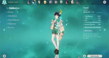 Conta Genshin AR42 Diluc + Klee + Keqing + Venti