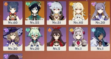 Conta Genshin AR42 Diluc + Klee + Keqing + Venti