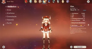 Conta Genshin AR42 Diluc + Klee + Keqing + Venti