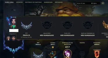 Unranked com TODOS os Champs e 228 Skins ( MONO SUP )