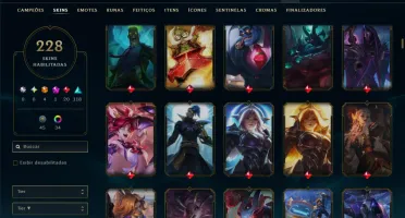 Unranked com TODOS os Champs e 228 Skins ( MONO SUP )