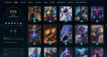 Unranked com TODOS os Champs e 228 Skins ( MONO SUP )