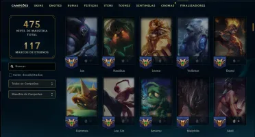 Bronze 4 com TODOS os Champs e 136 Skins (Mais de 100 Jogos)