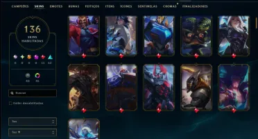 Bronze 4 com TODOS os Champs e 136 Skins (Mais de 100 Jogos)