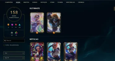 Conta lol todos os campeoes 158 skins