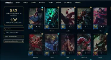 Conta lol todos os campeoes 158 skins