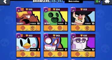 Conta Braw Stars - 18 k; 34/35 brawlers