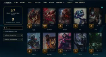 Unranked com 75 Champs e 2 Skins