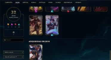 Conta prata 3 com 32 skins e 81 champs