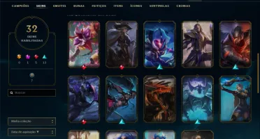 Conta prata 3 com 32 skins e 81 champs