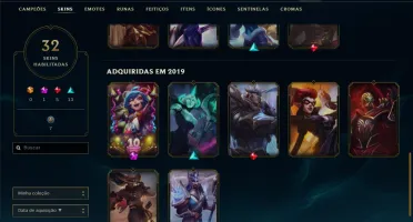 Conta prata 3 com 32 skins e 81 champs