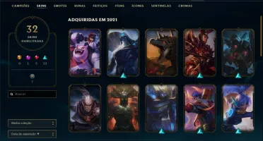 Conta prata 3 com 32 skins e 81 champs