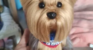 Casal Mini Pet Yorkshire - Amigurumi de Crochê
