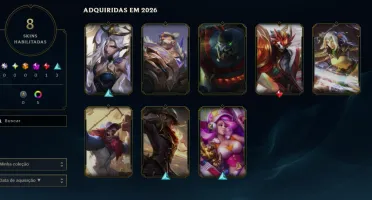 Conta de Lol | Platina 1 | 8 skins | 1 skin +2 ativar | 100+