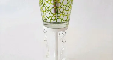Castiçal Espelhado Bolas - Verde