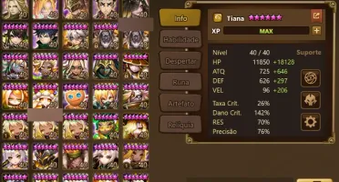 Conta Summoners War - 3 LDS - Christine, Eleanor e Sylvia