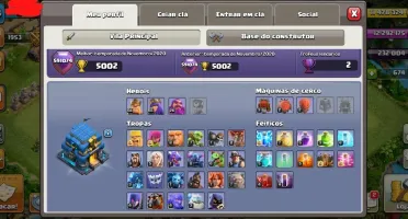 CV12 FULL CLASH OF CLANS TH12 6 CONSTRUTOR paisagem 6 skins
