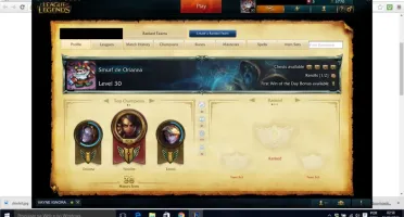 Smurf com 34 champs 6skin 35W/7L season passada, borda prata