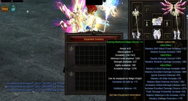 Conta do RealMU Personagem Magic Gladiator Lv 1256 ALL Manti