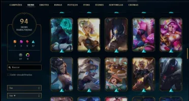 Conta platina 4 com 97 champs e 94 skins +1 Prestigio