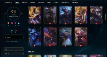 Conta platina 4 com 97 champs e 94 skins +1 Prestigio