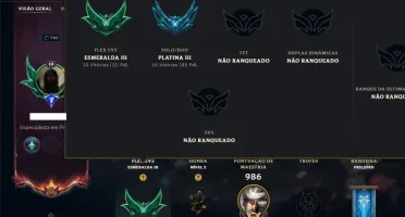 Platina 3 com TODOS os Champs e 322 Skins ( JG / TOP / ADC )
