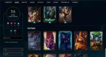 Unranked com TODOS os champs e 36 Skins + 2 Prestigios