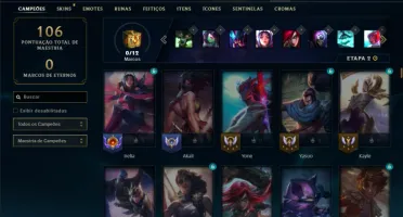 Unranked com TODOS os champs e 36 Skins + 2 Prestigios