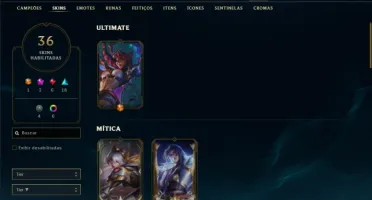 Unranked com TODOS os champs e 36 Skins + 2 Prestigios