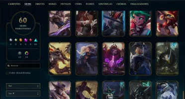 Ouro 2 com TODOS os Champs e 60 Skins ( MID / JG / TOP )