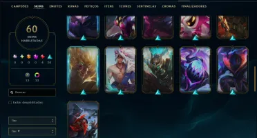 Ouro 2 com TODOS os Champs e 60 Skins ( MID / JG / TOP )