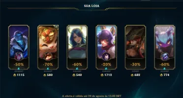 Conta Platina 4 com 21 Champs e 3 Skins + 7 Fragmentos