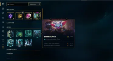 Conta Platina 4 com 21 Champs e 3 Skins + 7 Fragmentos