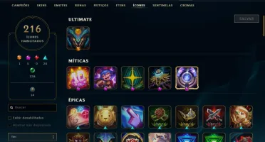 Conta LOL Smurf Unranked Diamond Season 9 147 Skins