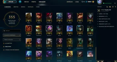 Conta platina 3 com muitas skins