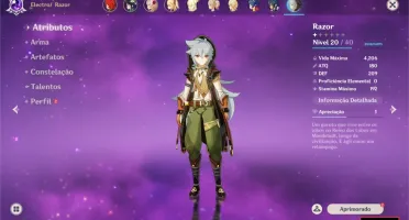 Conta Genshin Impact (Diluc, Venti, Fischl....). RANK 32